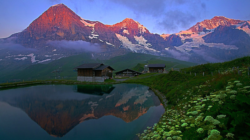 Eiger, Monch and Jungfrau Alpenglow