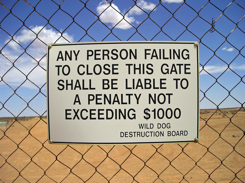 Dingo Fence Sign