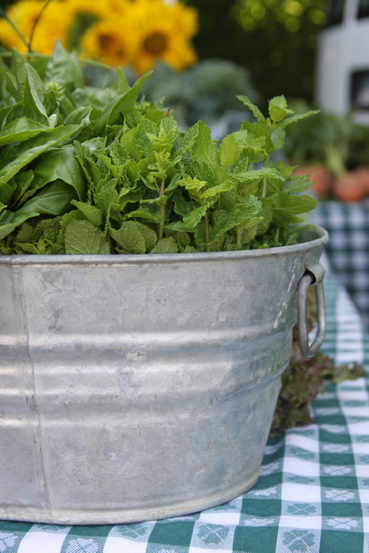 bucket of produce