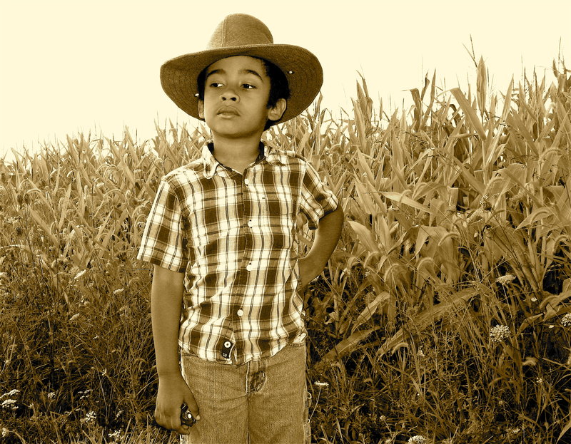 Grain and boy