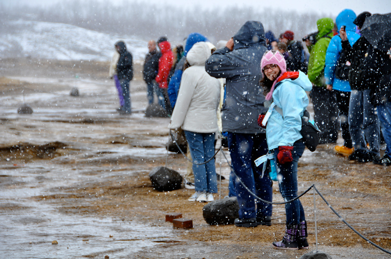 A snowy day at the Geyser's in Iceland