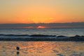 Sea Gull and sunrise