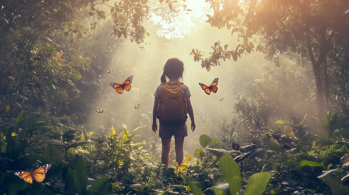 Girl Hiker in a Fantasy Forest II