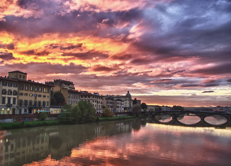 Sunset at Ponte Veccio in Florence
