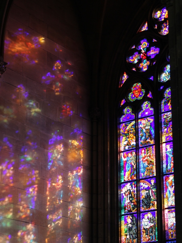 glass window in St.Vincent Church - Prague