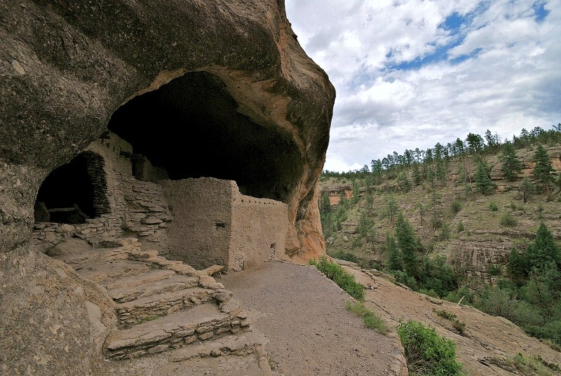 Outside the Gila Cliff Dwellings