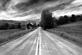 Rural Road in Black and White