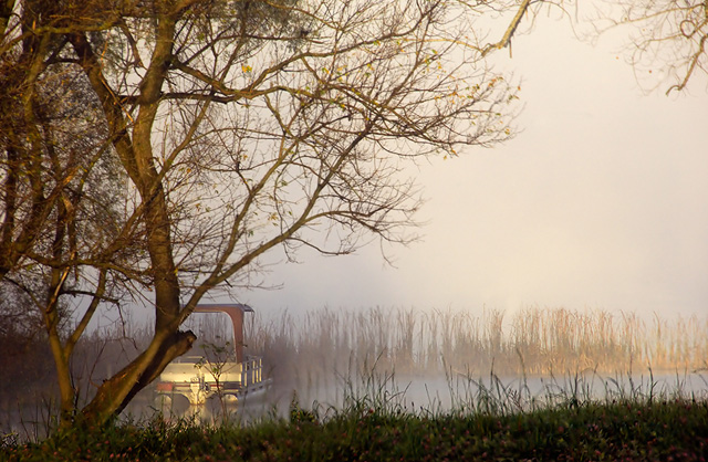 Autumn Lake in Fog