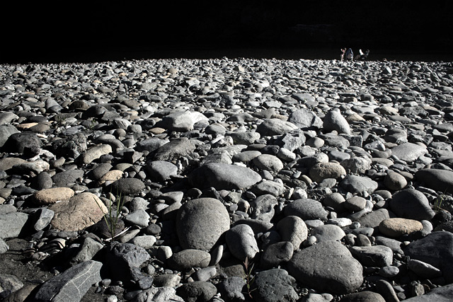 sunbathers on the moon