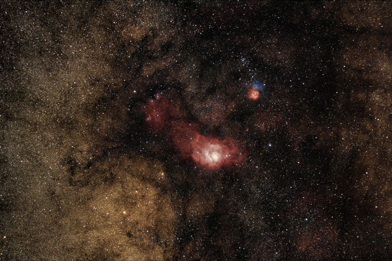 M8, M20 - Lagoon and Trifid nebulae (wide field)
