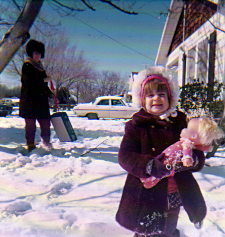 Me, Age 3, first snow, at my Nanny's House