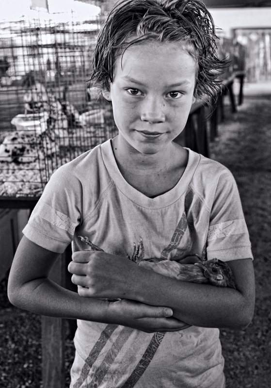 Child with Hen