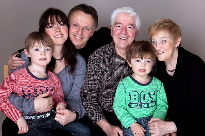 My wife, our two boys and my wife's parents - and me.