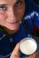 Johanna drinking milk
