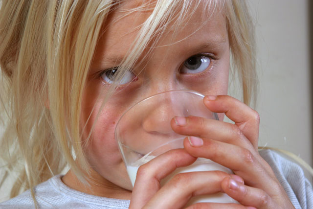 Felicia drinking milk