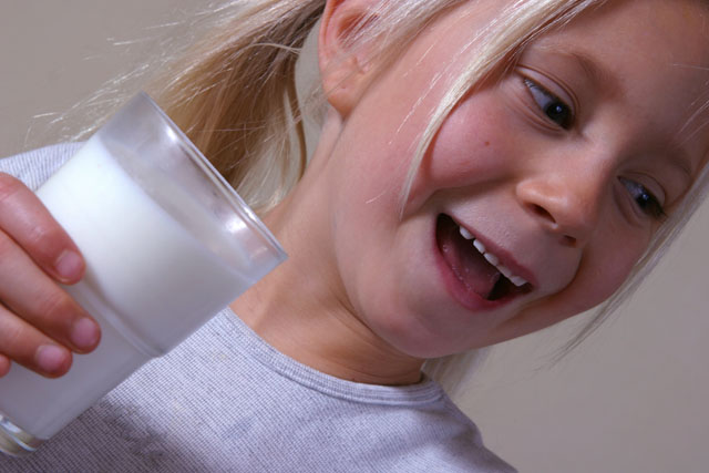 Felicia drinking milk