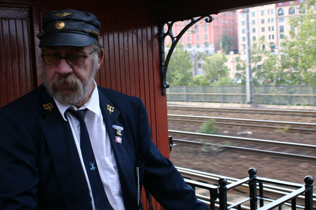 Old man in old train
