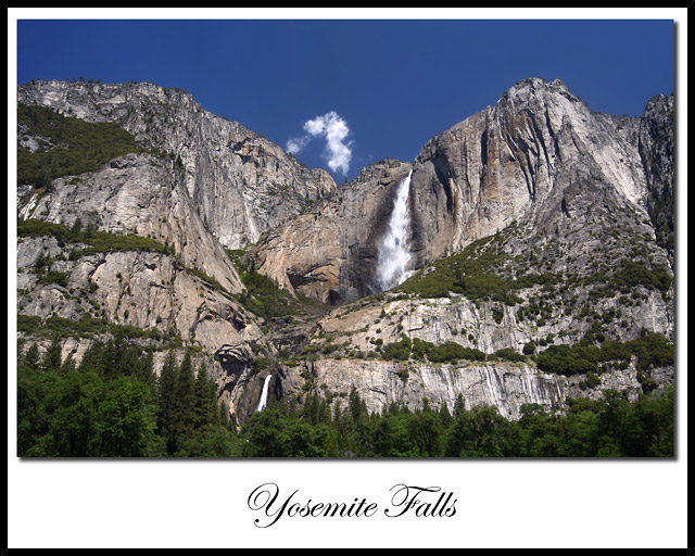 Cloud Over Yosemite Falls - Framed