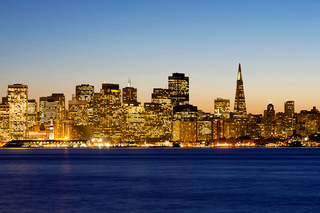 San Francisco skyline at sunset