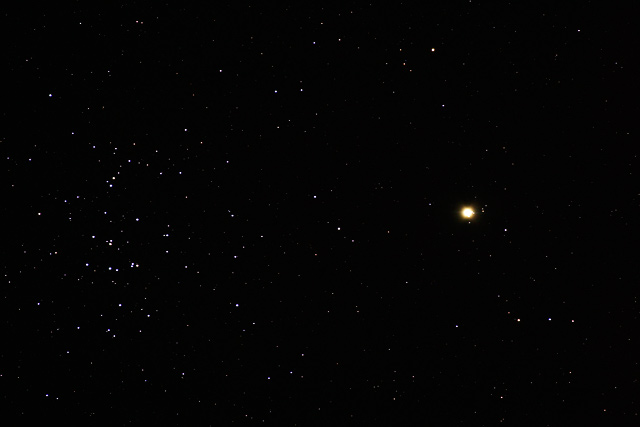 Saturn and the Beehive Cluster