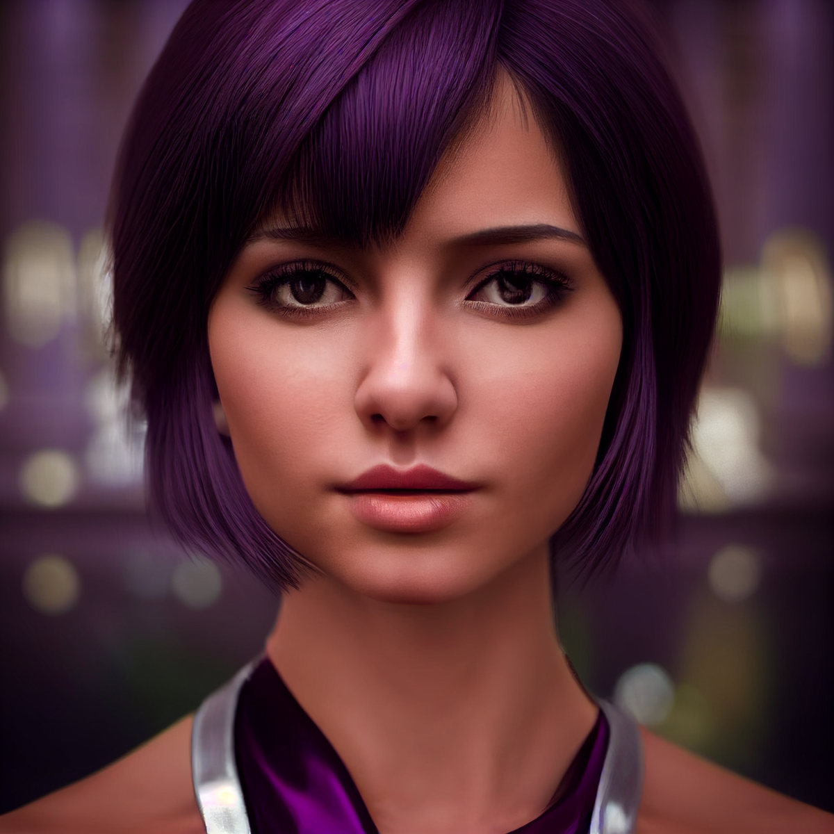 short purple hair