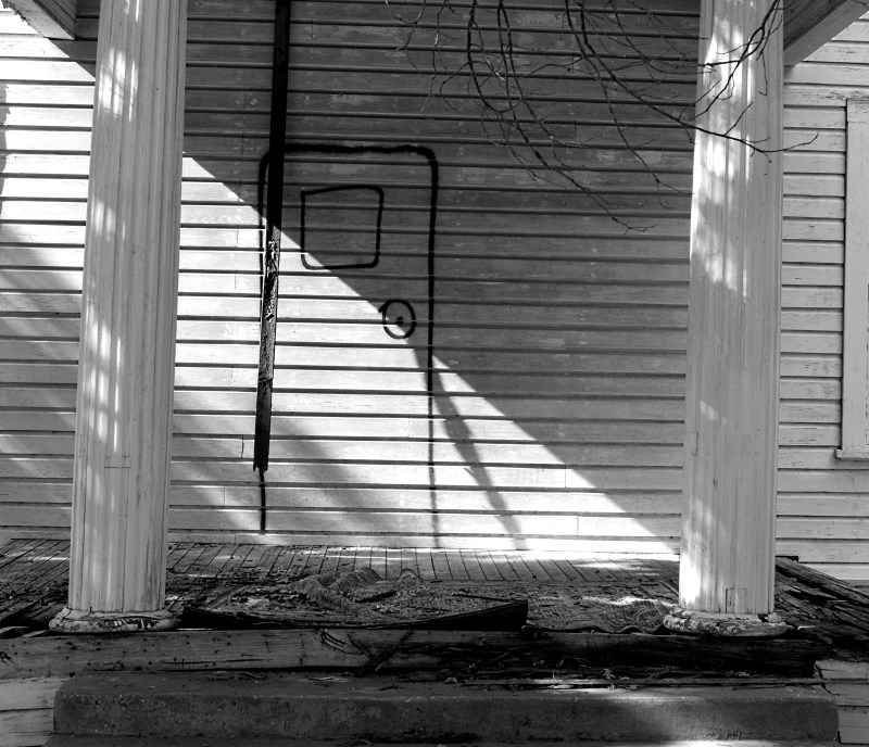 Spray Paint Door B&W