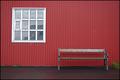 A window and a bench