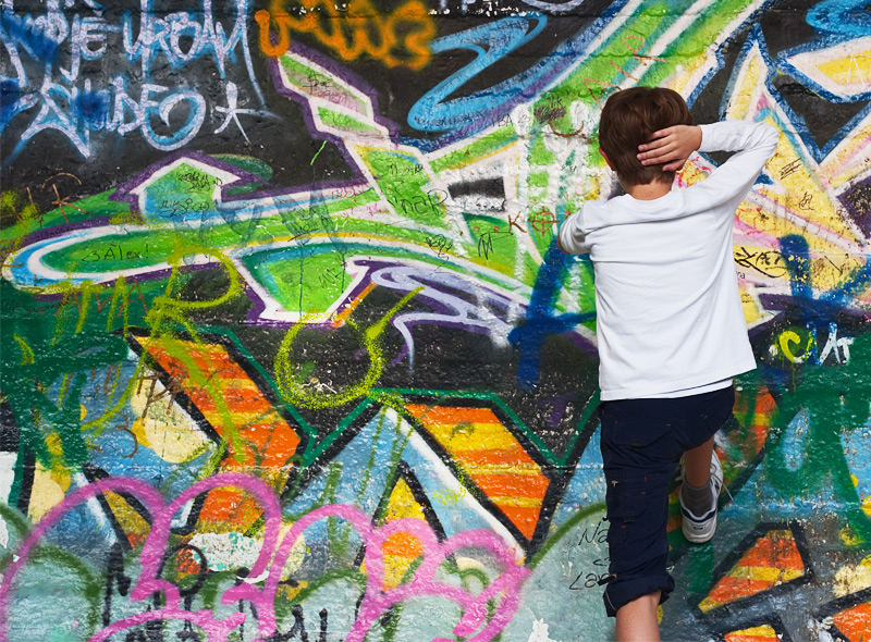 Young graffiti artist