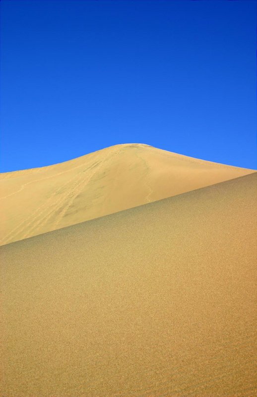 blue sky, yellow dunes
