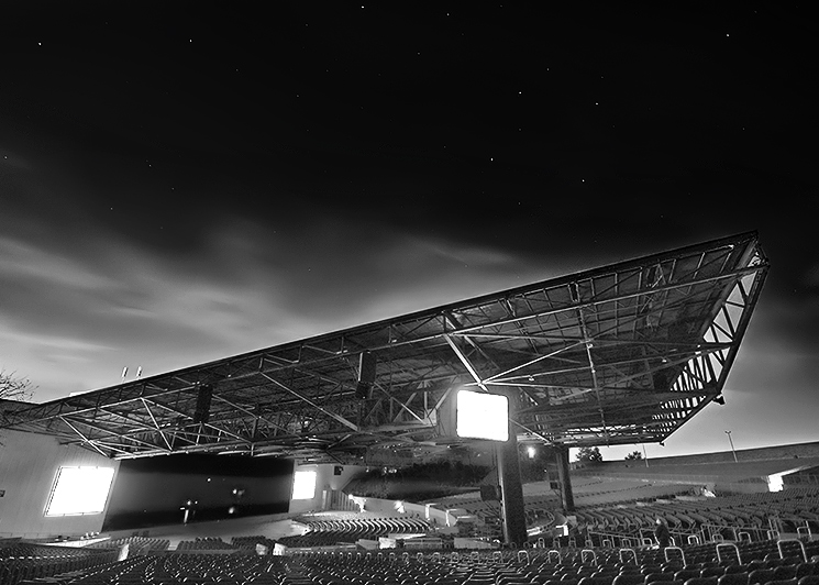 The Pavilion by Night b&w