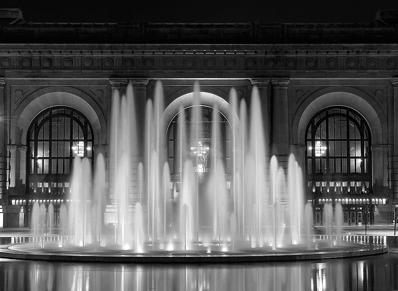 Union Station with Fountain at Night