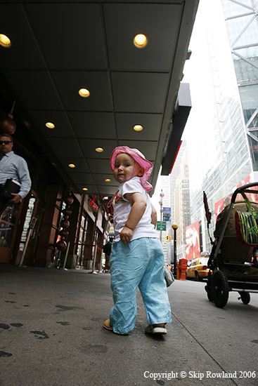 little girl in big city