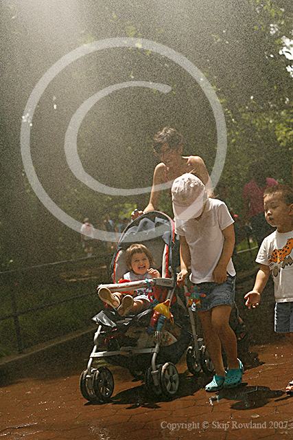 tourists in the mist