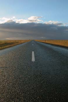 Wet road in Iceland