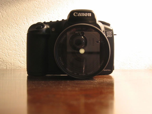 PS camera reflection in the DSLR