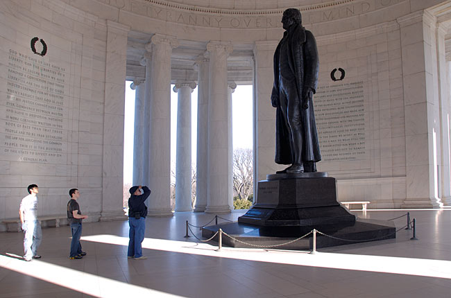 Jefferson and  three visitors