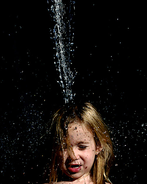 My daughter, a real trooper.
