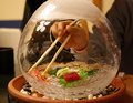Sashimi in the Ice Balloon
