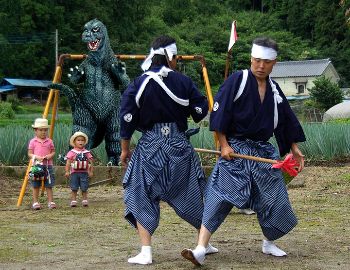 Godzilla visits the Lion Dance