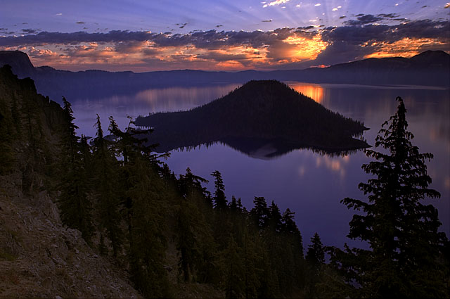 Sunrise over Wizard Island