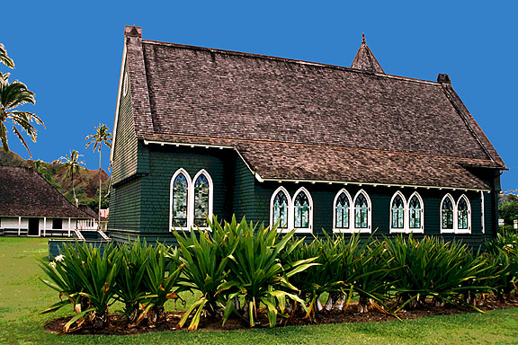 Hanalei Church Digital Art Print