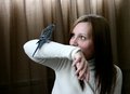 a girl and her bird