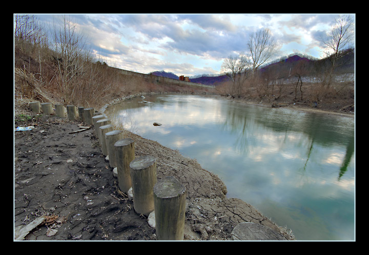 Tug Fork River and Williamson Flood Wall