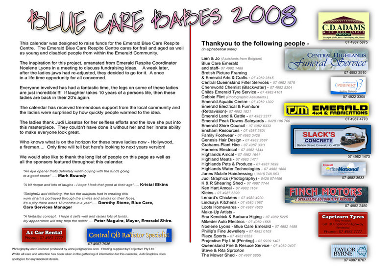 SBlue Care Babes 2008 SponsorsPage