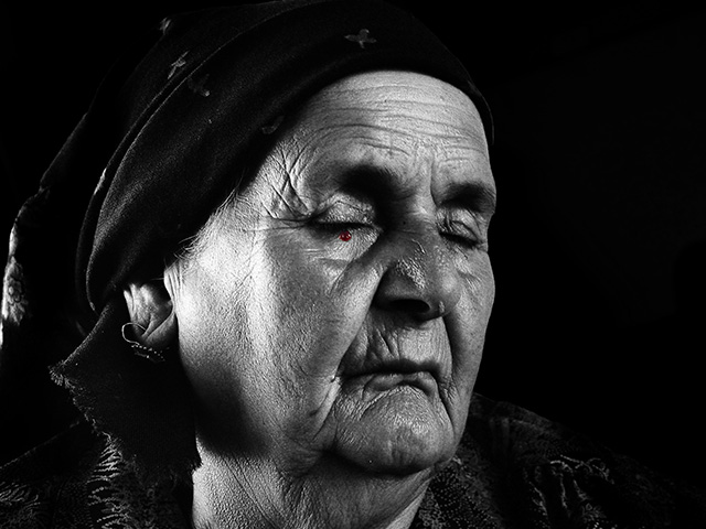Old sleeping woman