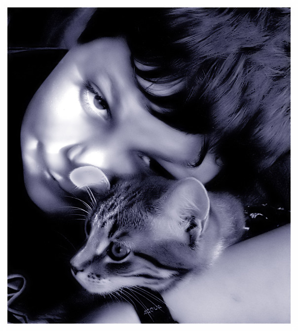 My nephew with his cat