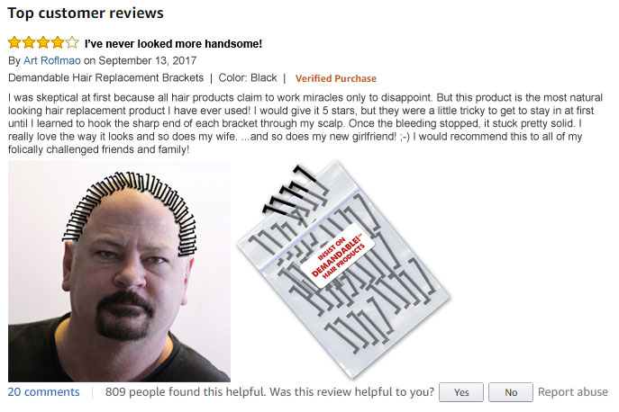 My Amazon Review of the Demandable Hair Brackets