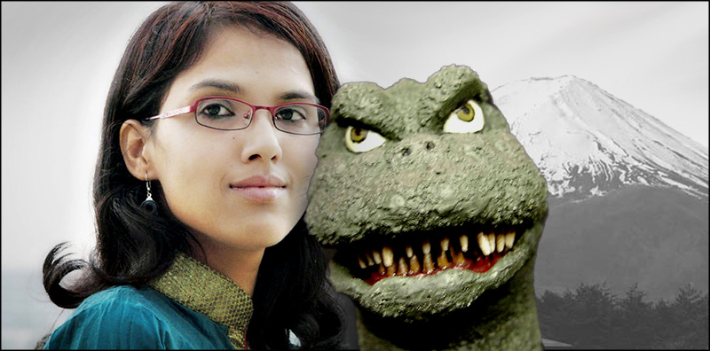 shraddha and godzilla