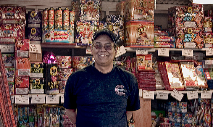 Fireworks Dude at Boom City