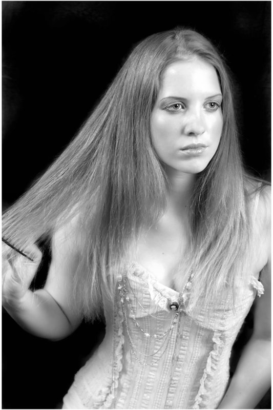combing her hair